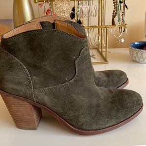 Lucky Brand Army Green Ankle Bootie size 8.5